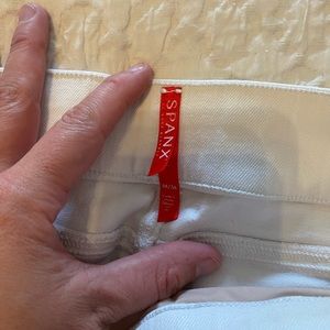 White Spanx jeans